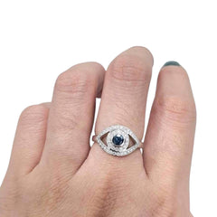 #TheSALE | Evil Eye Blue Sapphire Diamond Ring 14kt