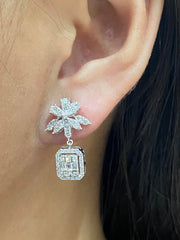 #LVNA2024 | Floral Marquise Cluster Shape Diamond Earrings 18kt