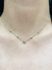 #LVNA2024 | 0.30ct G VS2 Heart Brilliant Solitaire Bezel Diamond Necklace 18kt