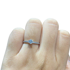CLR | 0.64cts H VS2 Round Brilliant Diamond Engagement Ring 14kt