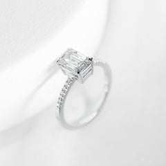 #LoveIVANA | 1.56ct G SI1 Emerald Cut Paved Diamond Engagement Ring 14kt IGI Certified