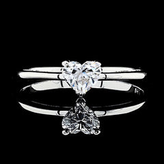 0.30ct Heart Brilliant Solitaire Diamond Engagement Ring 14kt