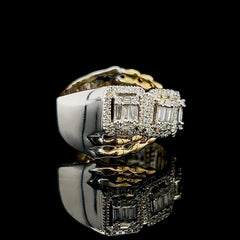 #LVNA2024 |  Multi-Tone Emerald Crossover Diamond Ring 14kt