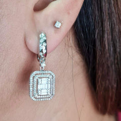 #TheSALE | Emerald Double Halo Diamond Earrings 14kt
