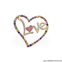 #TheSALE | Rainbow Heart Sapphire Diamond Necklace 18kt