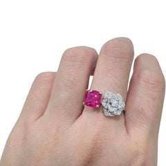 #TheSALE | Floral Pink Ruby Gemstones Diamond Ring 18kt