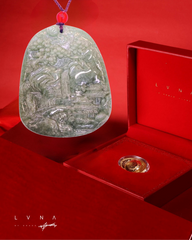THE VAULT | Genuine Natural Jadeite Landscape Pendant Necklace