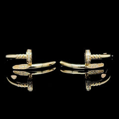 #LVNA2024 | Golden Nail Paved Diamond Earrings 14kt
