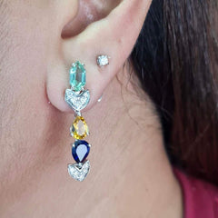 #TheSALE | Heart Nano Gemstone Diamond Earrings 18kt