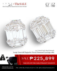 #LVNA2024 | Large Emerald Baguette Paved Diamond Earrings 18kt
