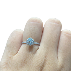 1.28ct G VS2 Round Brilliant Diamond Engagement Ring 14kt IGI Certified