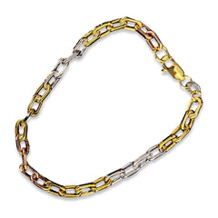 #GOLD2024 | 18kt Tricolor Gold Chain Bracelet 7.5inches| GLD