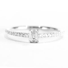 DENISE | 0.50cts Emerald Cut Diamond Engagement Ring 14kt