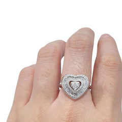 #TheSALE | Large Heart Baguette Diamond Ring 14kt