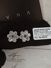 #LVNA2024 |  Blue Floral Baguette Diamond Earrings 14kt