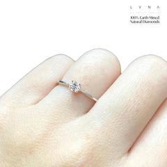 AMALIA | 0.12ct Round Classic Solitaire Diamond Engagement Ring 14kt