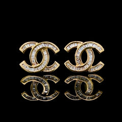 #LVNA2024 |  Golden C Shape Diamond Earrings 14kt