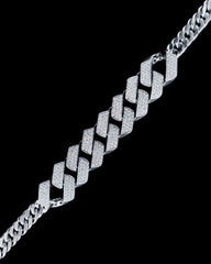 #LVNA2024 | Mens Unisex Cuban m Paved Link Chain Diamond Bracelet 18kt