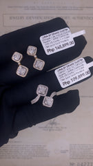 Double Cushion Diamond Jewelry Set 18kt