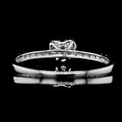 0.50ct D SI1 Heart Cut Paved Diamond Engagement Ring 14kt GIA Certified