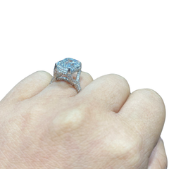 6.52cts G VS1 Emerald Diamond Engagement Ring 18kt IGI Certified CLR