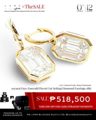#LVNA2024 | 10carat Face Emerald Piecut Cut Setting Diamond Earrings 18kt
