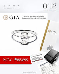 1.00ct L SI2 Oval Cut Diamond Engagement Ring 14kt GIA Certified