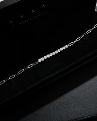 Round Brilliant Half Eternity Solitaire Chain Link Diamond Bracelet 18kt | CLEARANCE BEST