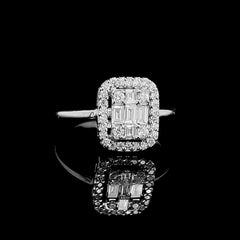 #LVNA2024 | 7ct Face Emerald Halo Diamond Ring 18kt