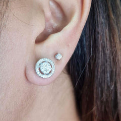 #TheSALE | Round Halo Diamond Earrings 14kt