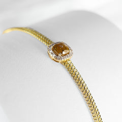 #LVNA2024 | LVNA Signatures™️ Golden 0.85ct Face Cushion Rare Brown Chain Bracelet 18kt