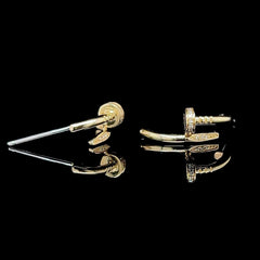 #LVNA2024 | Golden Nail Paved Diamond Earrings 14kt