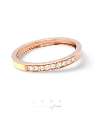 #LVNA2024 | Rose Eternity Round Yellow Enamel Diamond Ring 18kt