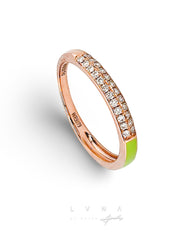 #LVNA2024 | Rose Eternity Round Neon Enamel Paved Diamond Ring 18kt