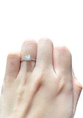 1.22cts J SI2 Princess Paved Band Diamond Engagement Ring 14kt | GIA Certified
