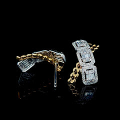 #LVNA2024 |  Multi-Tone Emerald Crossover Diamond Earrings 14kt