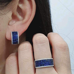 #TheSALE | Blue Sapphire Hoop Diamond Jewelry Set 18kt