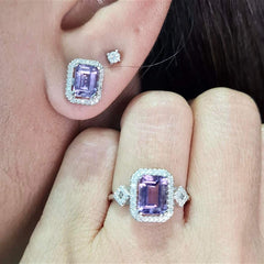 #TheSALE | Emerald Amethyst Gemstone Diamond Jewelry Set 14kt