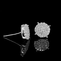 Round Paved Diamond Earrings 14kt