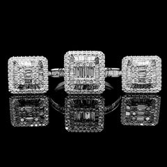 CLEARANCE BEST | Classic Square Diamond Jewelry Set 14kt