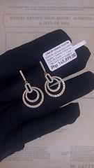 #LVNA2024 | Multi-Tone Round Halo Dangling Diamond Earrings 18kt