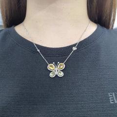 #TheSALE | Colored Gemstones Butterfly Diamond Necklace 14kt