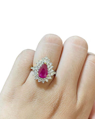 #LVNA2024 | Natural Red Burmese Ruby Gemstones Diamond Engagement Ring 18kt