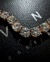 Round Brilliant Half Eternity Solitaire Chain Link Diamond Bracelet 18kt Rose Gold | CLEARANCE BEST