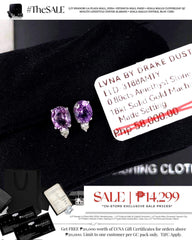 Natural Amethyst Gemstones Dangle Stud Diamond Earrings 18kt #BuyNow
