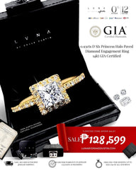 CLR | 0.93cts D SI1 Princess Halo Paved Diamond Engagement Ring GIA Certified 14kt