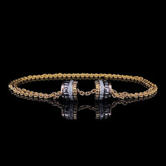 #LVNA2024 | Golden Unisex Chain Bar Diamond Bracelet 18kt