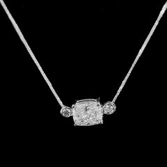 #LVNA2024 | 1.28ct F SI1 Cushion Solitaire Diamond Necklace 18kt IGI Certified