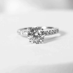 CLR | 2.93cts F Flawless Round Center Paved Diamond Engagement Ring 18kt IGI Certified