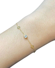 #LVNA2024 | 0.30ct G VS2 Asscher Solitaire Bezel Diamond Bracelet 14kt